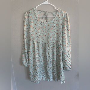 Dress in Blue Floral long sleeve sz Small
